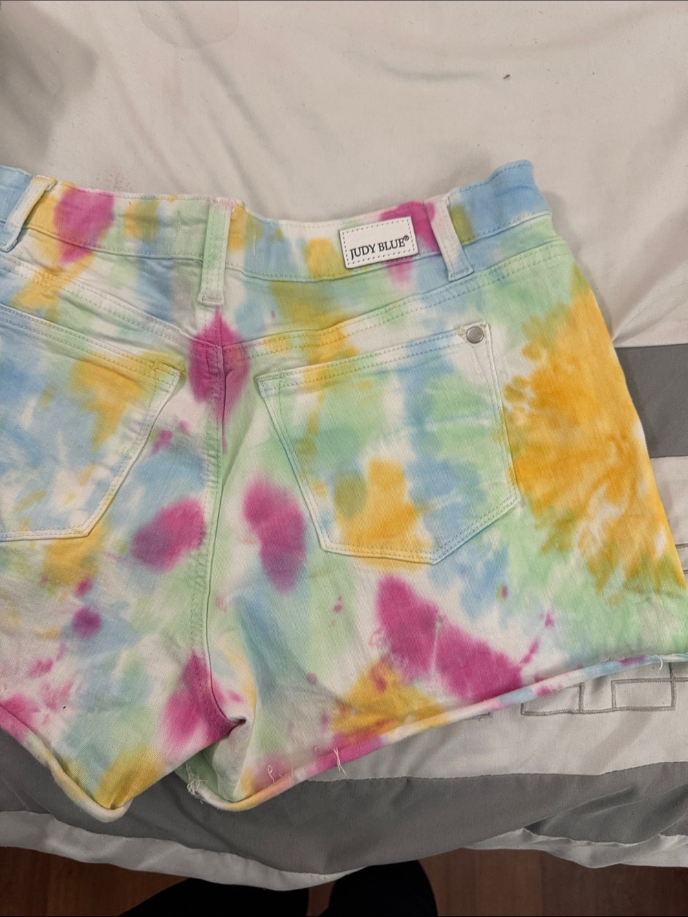 Judy Blue Pastel Tie-Dye Denim Shorts - Pink, Yellow, Blue, Green
